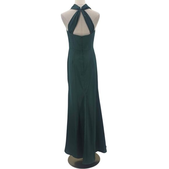 AW BRIDAL 6 S hunter green Maharaol wedding formal party maxi dress NEW B43 - Picture 4 of 10